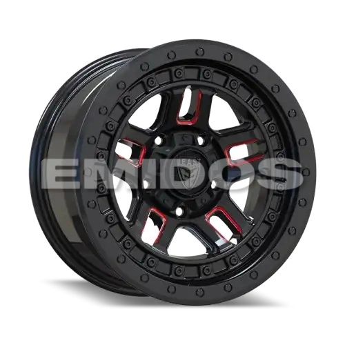 BEAST 9603 Red Gloss Black w/ Milled Spokes 5x127 17R 8.5 71,56 -12