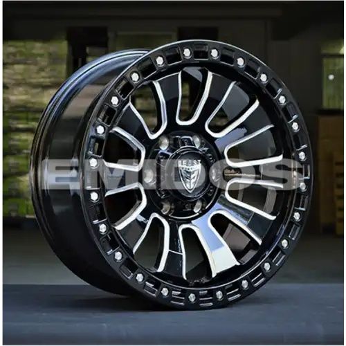 BEAST 9605 Gloss Black w/ Milled Spokes 5x150 18R 8.5 110 20