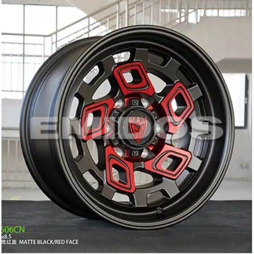 BEAST 9606CN Matte Black w/ Red Face 6x139.7 17R 8.5 100,1 0