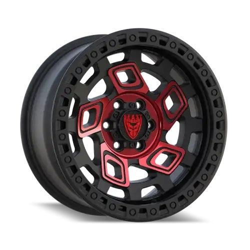 BEAST 9606N Matte Black w/ Red Face 6x139.7 17R 8.5 100,1 0
