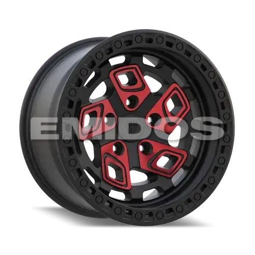 BEAST 9616 Matte Black w/ Red Face 5x150 16R 10 110 -25