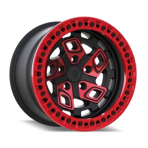 BEAST 9616B Matte Black w/ Red Face 5x127 17R 9 71,56 -38