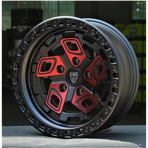 BEAST 9616N Matte Black w/ Red Face 6x139.7 17R 8.5 110 -12