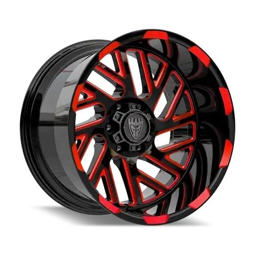 BEAST 9621 Red Gloss Black w/ Milled Spokes 5x114.3 20R 12 67,1 -44