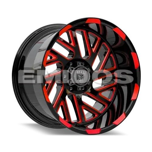 BEAST 9621 Red Gloss Black w/ Milled Spokes 5x114.3 20R 12 67,1 -44