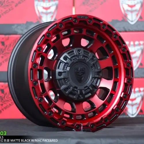 BEAST 9703P Matte Black w/ Red Face 6x139.7 17R 8.5 106,1 0
