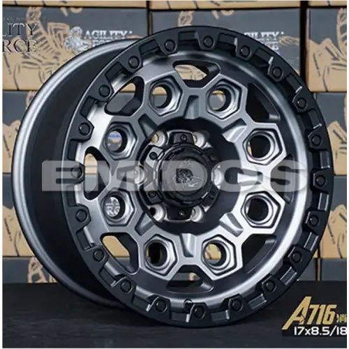 Agility Force A716 Matte gunmetal/W Black Lip Edge 6x139.7 17R 8.5 100,1 0