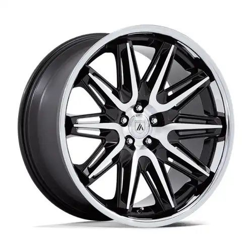 Asanti Black Label AB047 IMPERATOR GLOSS BLACK MACHINED W/ SS LIP 5x114.3 20R 10.5 72.56 40