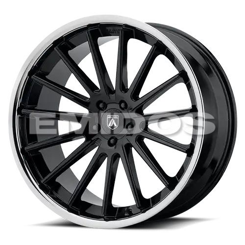 Asanti Black Label BETA GLOSS BLACK W/ CHROME LIP 5x114.3 20R 9 72.6 35