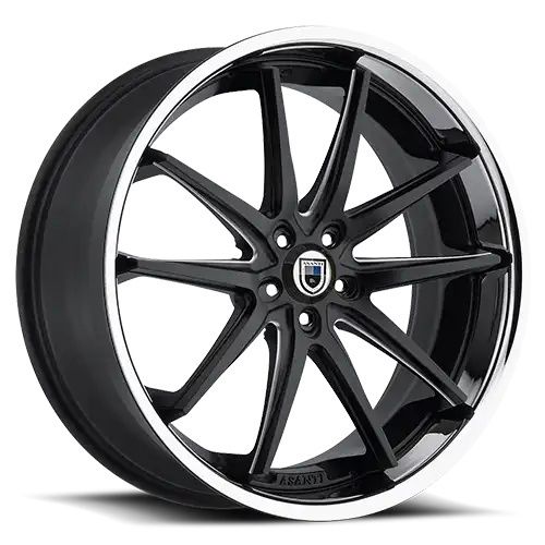 Asanti Black Label ABL-5 ALTAIR MATTE BLACK MILLED W/ SS LIP 5x120 20R 8.5 74.1 35