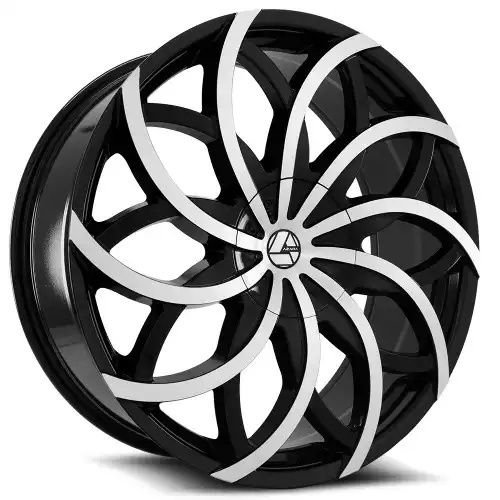 Azara AZA-504 Gloss Black & Machined 5x100 20R 8.5 74.1 35