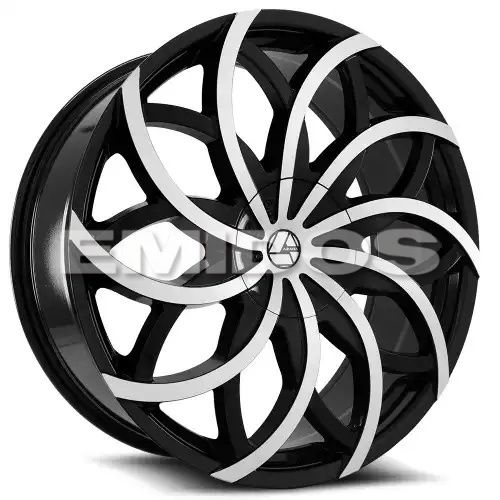 Azara AZA-504 Gloss Black & Machined 5x115/120 24R 9 78.1 32