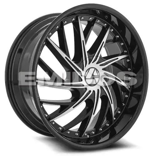 Azara AZA-516 Gloss Black & Machined 5x108 20R 8.5 74.1 35