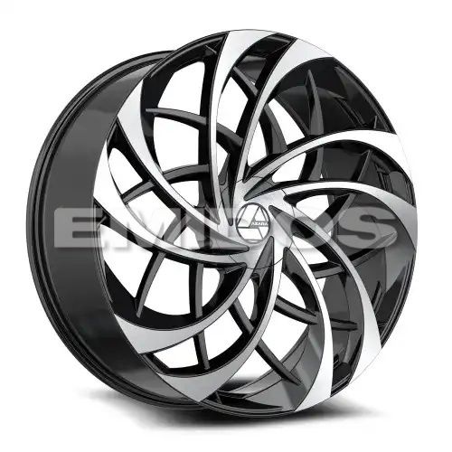 Azara AZA-540 Gloss Black & Machined 5x115/120 24R 9 78.1 32