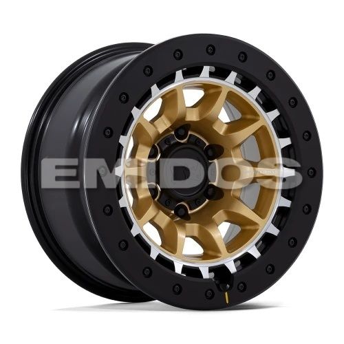 Black Rhino BR016 TUSK MATTE GOLD MACHINED RING W/ BLACK ROCK GUARD 6x139.7 17R 8.5 106.1 -10