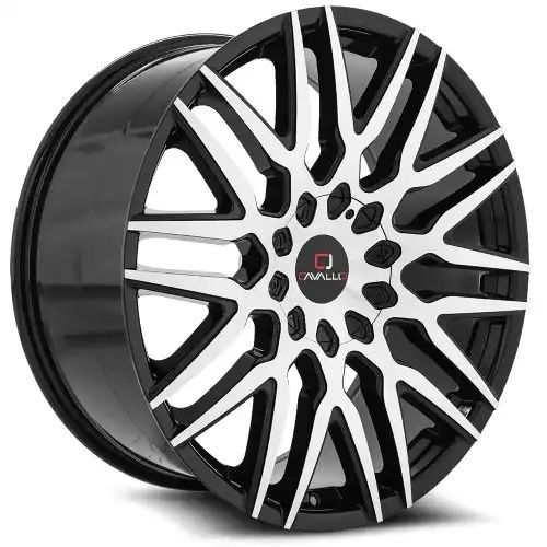 Cavallo CLV-24 Gloss Black & Machined 5x114.3/120 20R 8.5 74.1 35