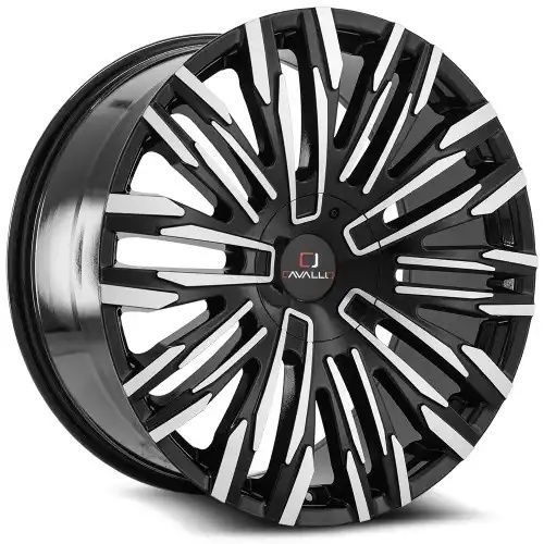 Cavallo CLV-28 Gloss Black & Machined 5x114.3/120 22R 8.5 74.1 38