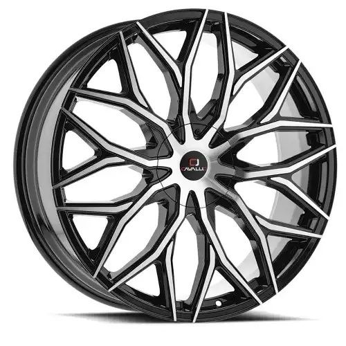Cavallo CLV-37 Gloss Black & Machined 5x114.3/120 18R 8 74.1 35
