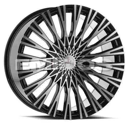 Cavallo CLV-40 Gloss Black & Machined 5x115/139.7 22R 9.5 78.1 15
