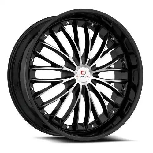 Cavallo CLV-42 Gloss Black & Machined 4x100/114.3 18R 8 74.1 35