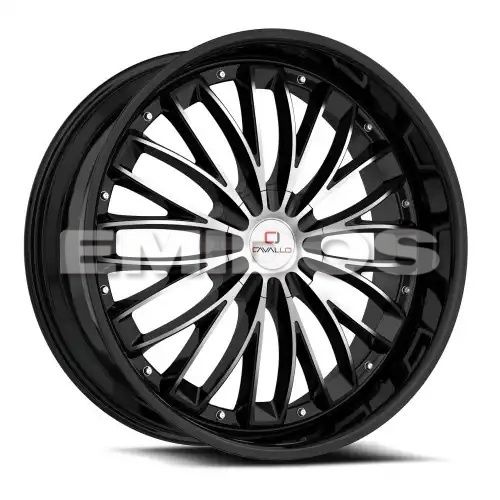 Cavallo CLV-42 Gloss Black & Machined 5x115/120 22R 9.5 74.1 15