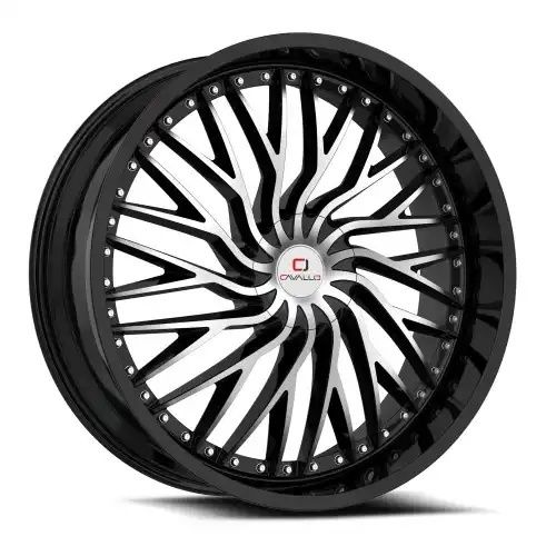 Cavallo CLV-43 Gloss Black & Machined 5x112/114.3 22R 8.5 74.1 38