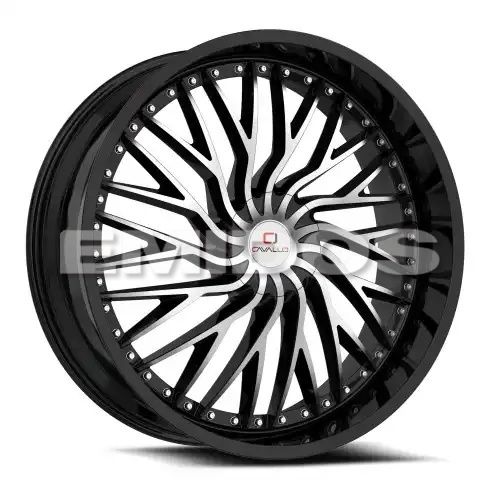 Cavallo CLV-43 Gloss Black & Machined 5x112/114.3 22R 8.5 74.1 38