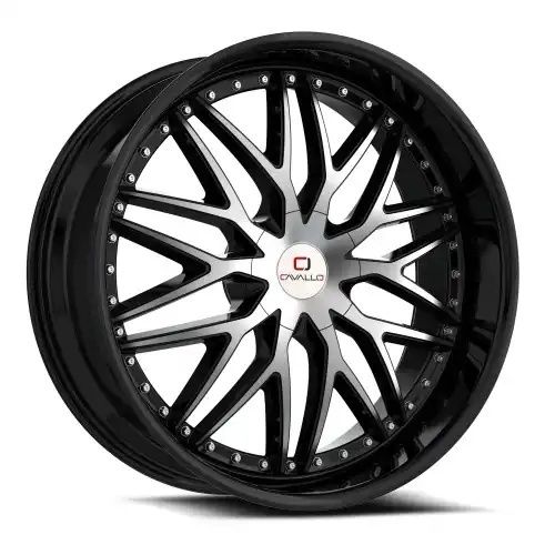 Cavallo CLV-46 Gloss Black & Machined 5x100/114.3 18R 8 74.1 35