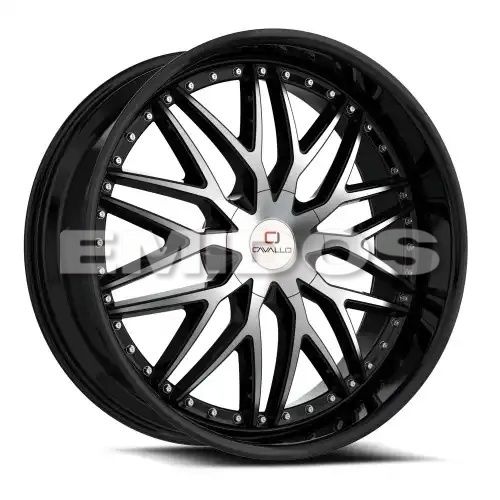 Cavallo CLV-46 Gloss Black & Machined 5x110/114.3 18R 8 74.1 35
