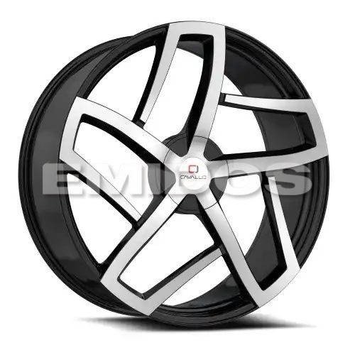 Cavallo CLV-50 Gloss Black & Machined 5x114.3/120 20R 8.5 74.1 35