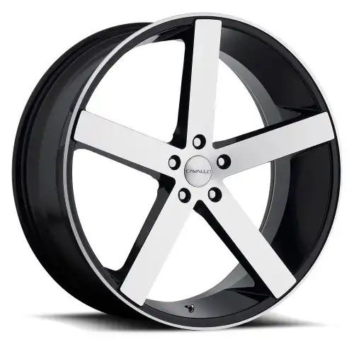 Cavallo CLV-5 Gloss Black & Machined 5x114.3 18R 8 74.1 35