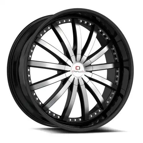Cavallo CLV-53 Gloss Black & Machined 5x114.3/120 22R 8.5 74.1 38