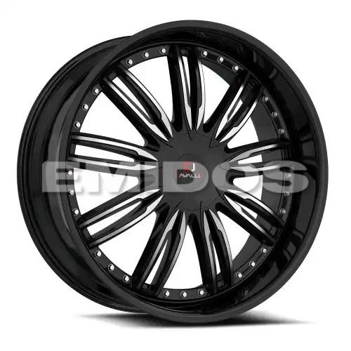 Cavallo CLV-54 Gloss Black & Machined 5x108/114.3 20R 8.5 74.1 35