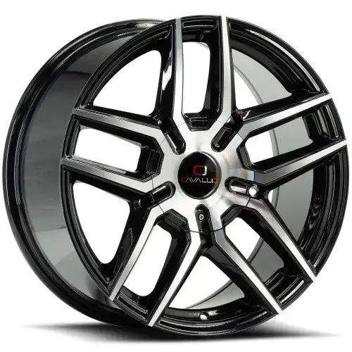 Cavallo CLV-55 Gloss Black & Machined 5x100/114.3 18R 8 74.1 35
