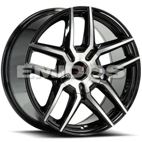 Cavallo CLV-55 Gloss Black & Machined 5x108/114.3 20R 8.5 74.1 35
