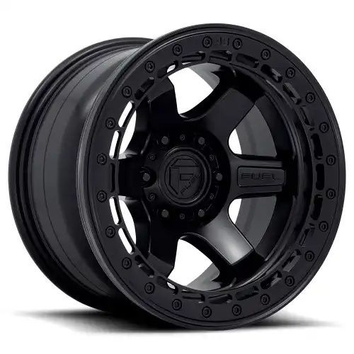 FUEL D122 BLOCK BEADLOCK MATTE BLACK W/ MATTE BLACK RING 6x139.7 17R 8.5 106.1 BNK