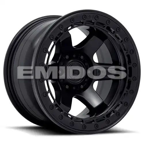 FUEL D122 BLOCK BEADLOCK MATTE BLACK W/ MATTE BLACK RING 6x135 17R 8.5 87.1 BNK