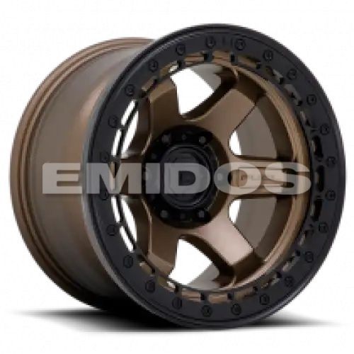 FUEL D124 BLOCK BEADLOCK MATTE BRONZE W/ MATTE BLACK RING 6x135 17R 8.5 87.1 BNK