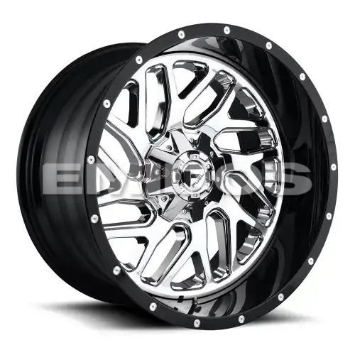 FUEL D211 TRITON CHROME PLATED GLOSS BLACK LIP 6x135/139.7 22R 14 106.1 -70