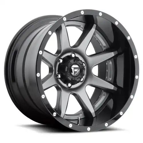 FUEL D238 RAMPAGE MATTE GUN METAL BLACK LIP 6x135 22R 10 87.1 -11