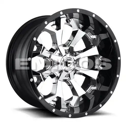 FUEL D246 ASSAULT CHROME PLATED GLOSS BLACK LIP 6x135/139.7 20R 12 106.1 -43