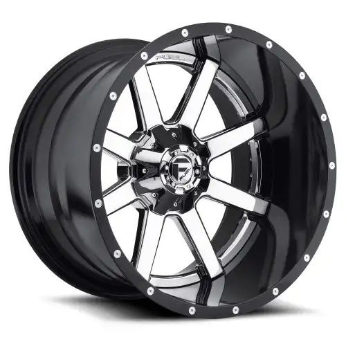 FUEL D260 MAVERICK CHROME PLATED GLOSS BLACK LIP 8x180 22R 14 125.1 -70