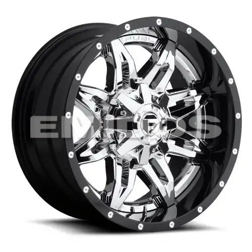 FUEL D266 LETHAL CHROME PLATED GLOSS BLACK LIP 5x114.3/127 20R 10 78.1 -19