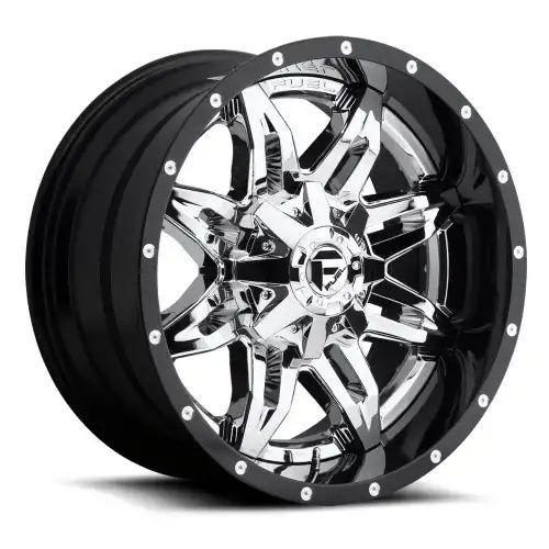 FUEL D266 LETHAL CHROME PLATED GLOSS BLACK LIP 8x165.1 20R 10 125.1 -19