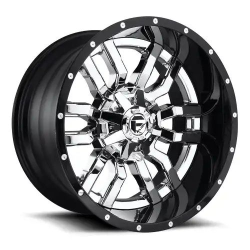FUEL D270 SLEDGE CHROME PLATED GLOSS BLACK LIP 8x180 20R 10 124.2 -18