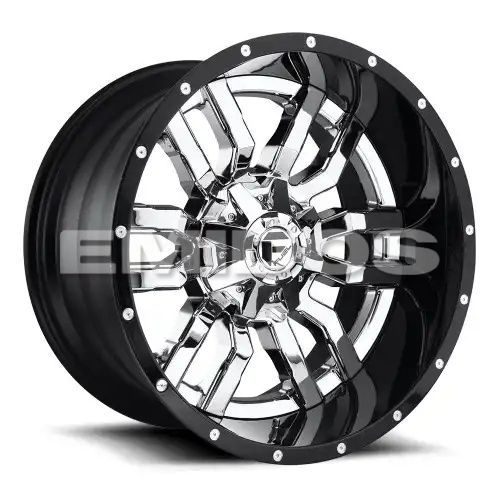 FUEL D270 SLEDGE CHROME PLATED GLOSS BLACK LIP 6x135/139.7 20R 10 106.1 -18