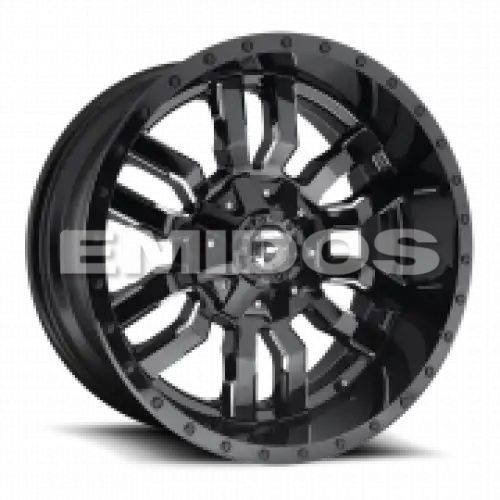 FUEL D595 SLEDGE GLOSS BLACK MILLED 8x180 18R 9 124.2 -12