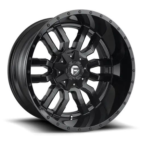 FUEL D596 SLEDGE MATTE BLACK GLOSS BLACK LIP 6x114.3/120 18R 8 72.56 35