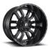 FUEL D596 SLEDGE MATTE BLACK GLOSS BLACK LIP 8x180 20R 10 124.2 -18