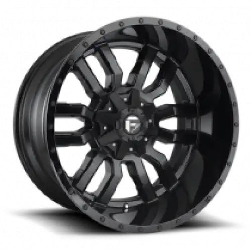 FUEL D596 SLEDGE MATTE BLACK GLOSS BLACK LIP 8x180 20R 9 124.2 20